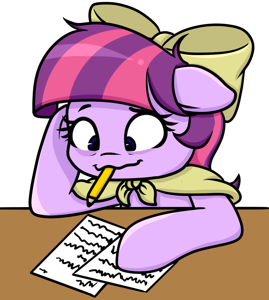 The great and powerful Trixie using magic to hammer a nail into a wooden board